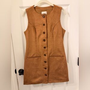 Abercrombie & Fitch Mara Vegan Suede Mini Dress in Brown